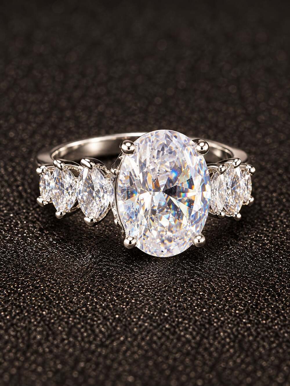 Oval Crystal Ring
